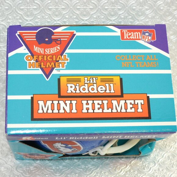 Lil' Riddell Mini NFL Helmet Denver Broncos In Original Box Decor Man Cave Bar - Picture 2 of 6